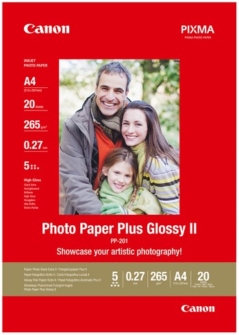Inkjetpapier Canon PP-201 A4 265gr glans 20 vel