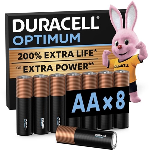 Batterij Duracell Optimum 200% 8x AA
