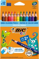 Kleurpotloden BicKids Evolution ecolutions triangle assorti 12 stuks