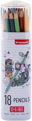 Kleurpotlood Bruynzeel set à 18 stuks assorti