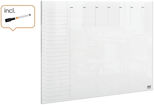 Weekplanner Nobo transparant acryl A4-6
