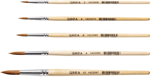 Penseel Qrea synthetisch haar set à 5 breedtes-3