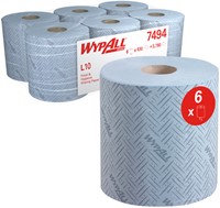 Poetspapier WypAll L10 GeneralClean 1-laags 630 vel blauw 7494