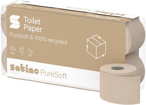 Toiletpapier Satino MT1 Puresoft 3-laags 250 vel naturel 076970