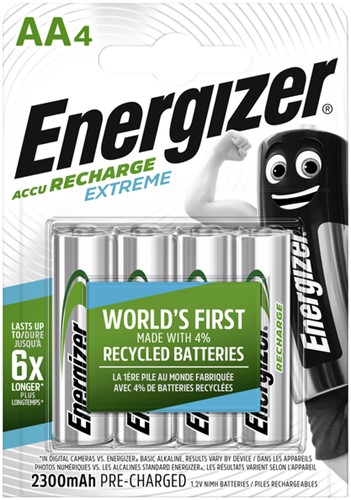 Batterij oplaadbaar Energizer 4x AA 2300mAh