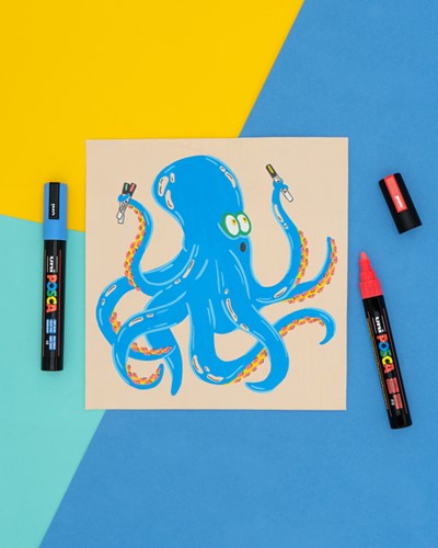 Paintmarker Uni POSCA PC5M medium warm assorti set à 8 stuks-1