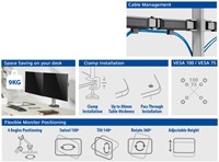 Monitorarm ACT office 2 schermen zilver-4