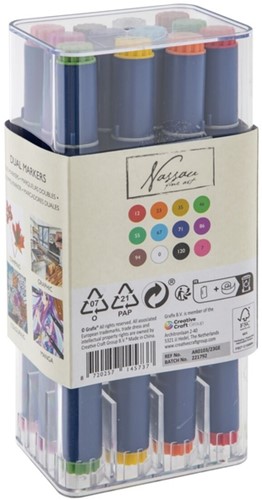 Alcoholmarkers Nassau Arts duopunt set à 12 kleuren-1