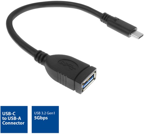 Kabel ACT USB 3.0 OTG USB-C male naar USB-A female-1