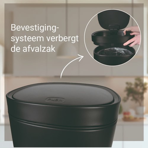 Afvalbak Desq Touch 30 liter RVS zwart-2
