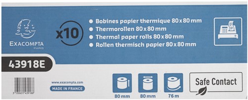 Telrol Exacompta 80mmx76m kern Ø12mm SafeContact thermisch-3