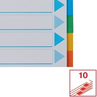 Tabbladen Esselte Standaard A4 10-delig karton 11-rings met voorblad assorti-3