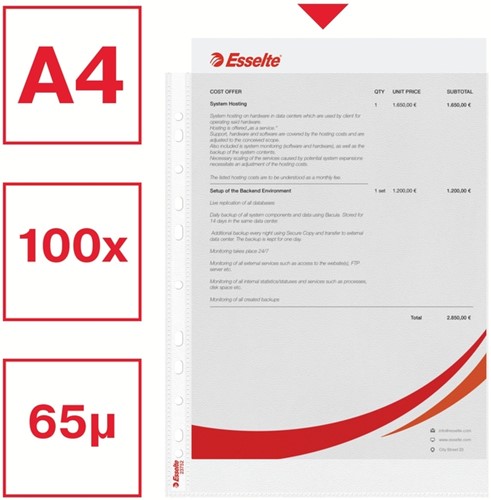 Showtas Esselte standaard 0,07mm PP A4 100 stuks-3