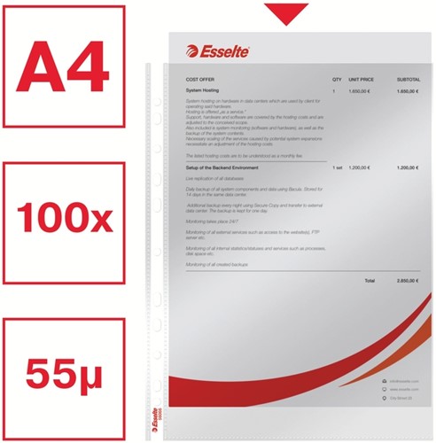 Showtas Esselte copy safe 0.06mm PP A4 glashelder 100 stuks-8