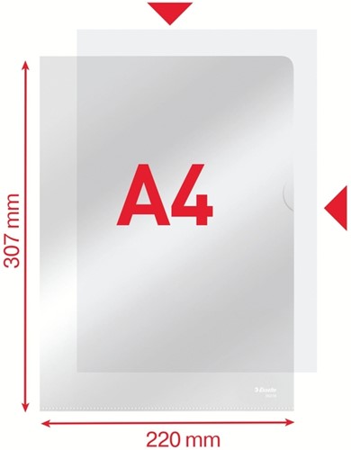 Insteekmap L-model Esselte standaard copy safe 0.11mm PP A4 glashelder 100 stuks-4