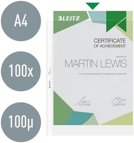 Showtas Leitz Premium 0.10mm PP A4 transparant 100 stuks-2