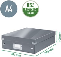 Opbergdoos Leitz Wow Click & Store organiser 280x100x370mm middel gerecycled karton zwart-1
