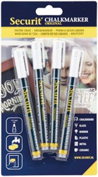 Krijtstift Securit SMA-100 rond wit 1-2mm blister à 4 stuks