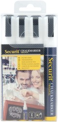 Krijtstift Securit SMA-510 schuin wit 2-6mm blister à 4 stuks