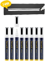 Krijtstift Securit SMA-510 schuin wit 2-6mm blister à 8 stuks