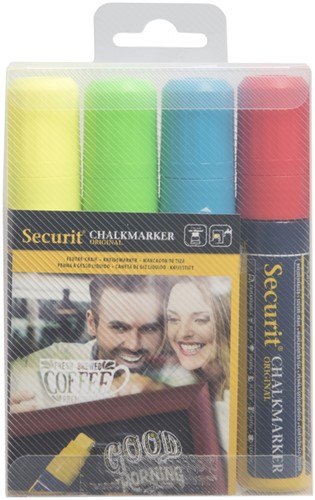 Krijtstift Securit SMA-720 blok ass 7-15mm blister à 4 stuks