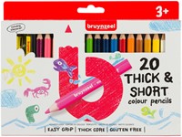 Kleurpotloden Bruynzeel Kids Thick & Short assorti 20 stuks