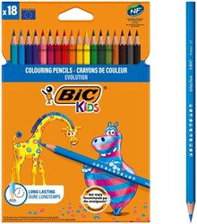 Kleurpotloden BicKids Evolution ecolutions ass blister à 18st