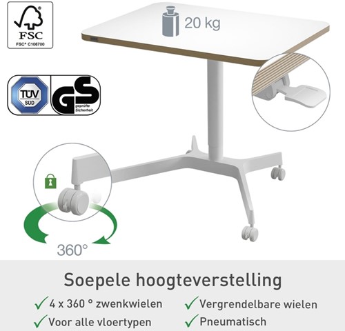 Zit-sta bureau Leitz Ergo compact wielen-8