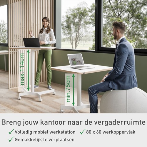 Zit-sta bureau Leitz Ergo compact wielen-2