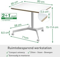 Zit-sta bureau Leitz Ergo compact wielen-1