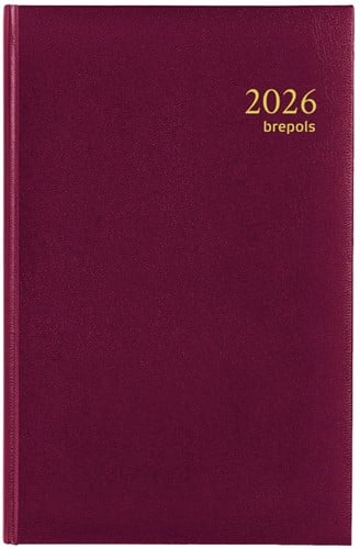 Agenda 2026 Brepols Saturnus Luxe 1dag/1pagina bordeaux
