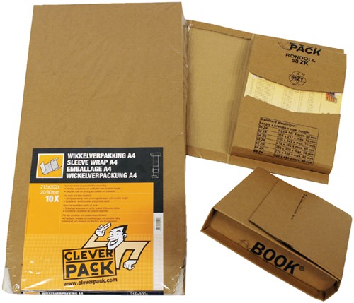 Wikkelverpakking CleverPack A4 zelfklevend bruin pak à 25 stuks-2