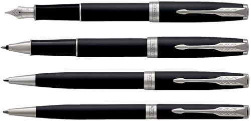Balpen Parker Sonnet matte black lacquer CT medium-3