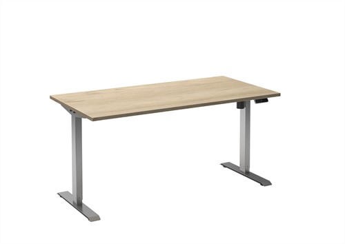 Elektrisch zit-sta bureau HOME 120x60 Alu - Eiken Wit