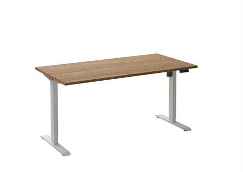 Elektrisch zit-sta bureau HOME 140x80 Wit - Eiken Tabak