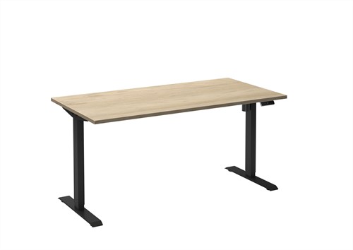 Elektrisch zit-sta bureau HOME 120x80 Zwart - Eiken Wit