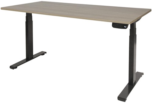 Elektrisch verstelbaar zit/sta bureau - 140x80 - Robson eiken - Zwart