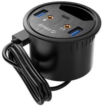 Orico Inbouw hub 2x USB 3.0, 1x USB-C, Audio in/out 2x USB 3.0, 1x USB-C, Audio in/out