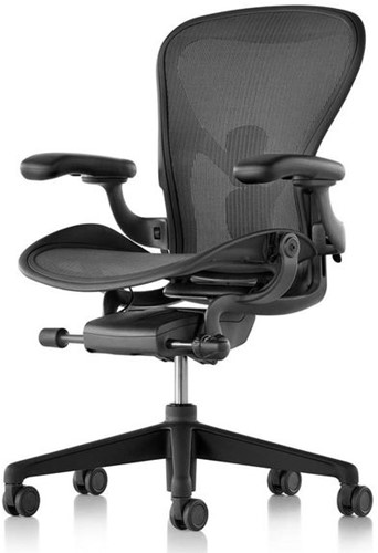 Herman Miller Aeron - Maat B - Graphite/Graphite - Harde wielen (Full Options)-2