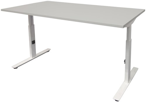 Bureau hoogte instelbaar - 120x80 - Lichtgrijs - Wit