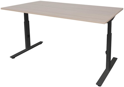 Bureau hoogte instelbaar - 140x80 - Lindberg eiken - Zwart