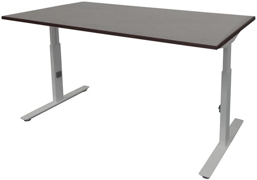 Bureau hoogte instelbaar - 140x80 - Logan eiken - Aluminium