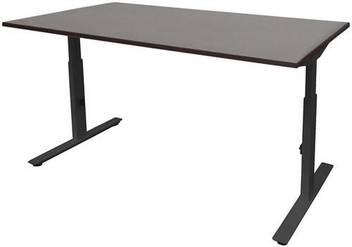 Bureau hoogte instelbaar - 120x80 - Logan eiken - Zwart