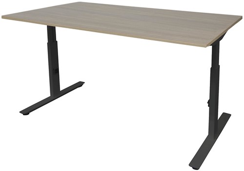 Bureau hoogte instelbaar - 120x80 - Robson eiken - Zwart