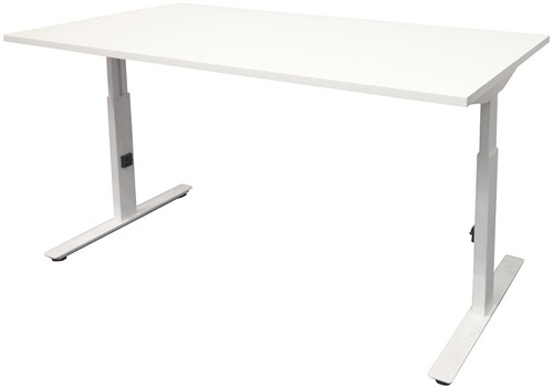 Bureau hoogte instelbaar (zit/zit) - 160x80 - Wit - Krijtwit